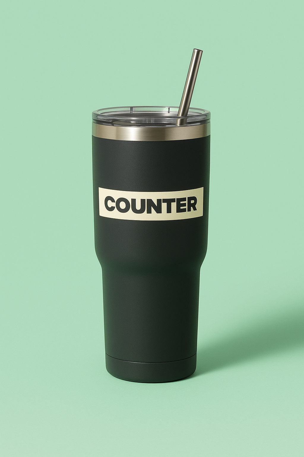 Counter Haus 40 oz powder-coat tumbler in charcoal